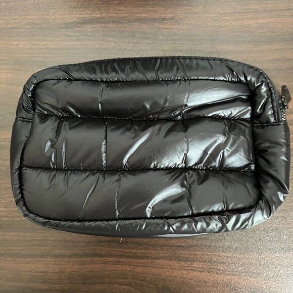 Moncler Black VIP Toiletry Bag Cosmetic Clutch Makeup Puffer Purse New - Picture 2 of 9